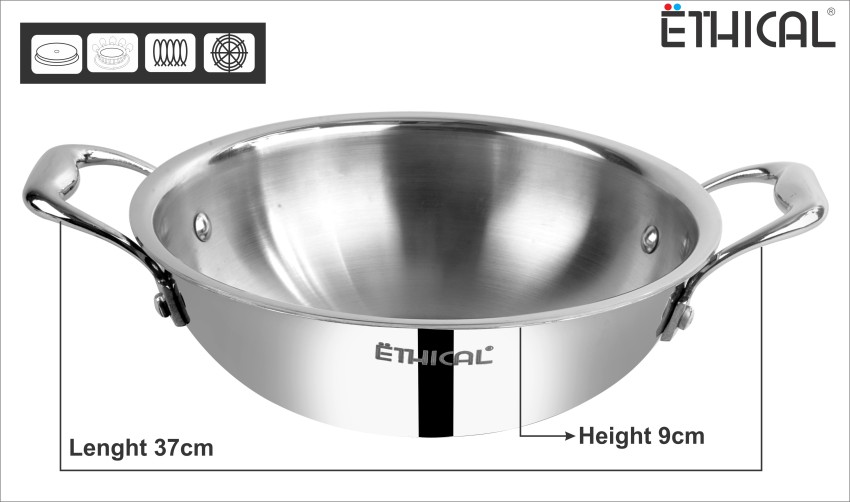 G & D Nonstick Kadhai Indian Kadai Frying Pan Deep Fry Kadhai Deep Fry Pan with Stainless Steel Lid Stir Fry Pan Nonstick All Purpo