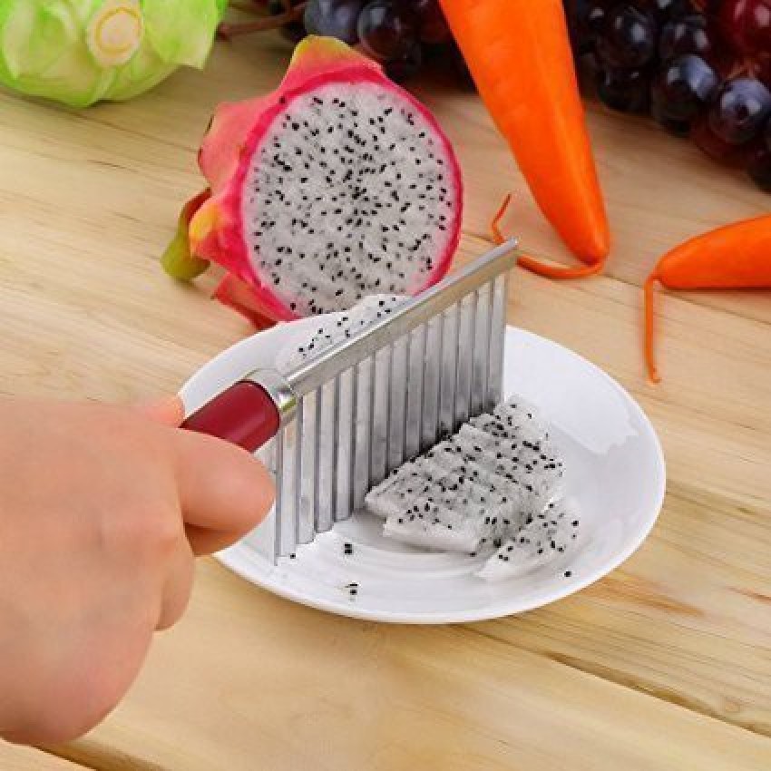 1pc Stainless Steel Potato Chipper, Multifunctional Vegetable & Fruit  Slicer, French Fry Cutter, Wavy Cutter