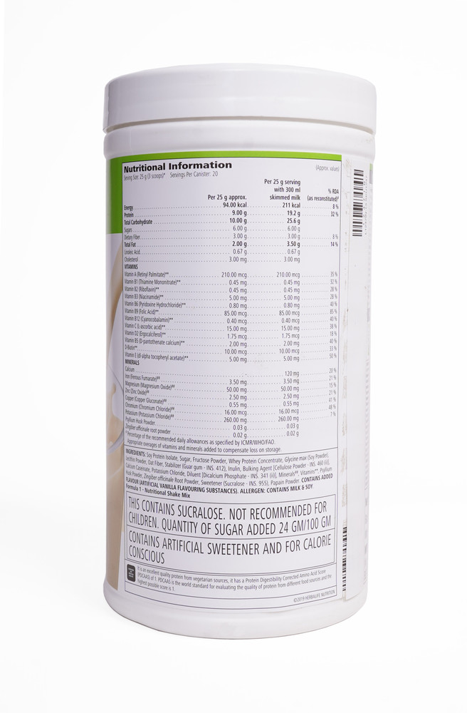 HERBALIFE Formula 1 Nutritional Shake Mix Vanilla Flavor ...