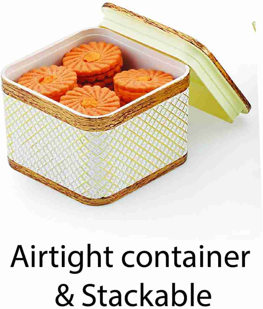 RAJ 4 Pcs Dry Fruit Box, 4 Air-Tight Containers with Serving Tray