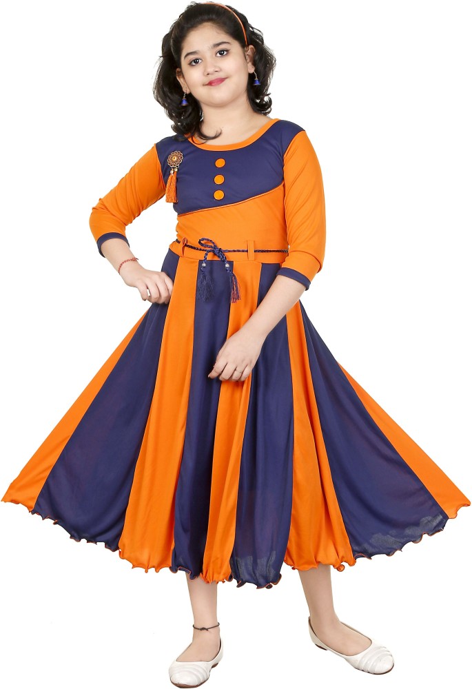 Buy N BAHUBALI Girls MidiKnee Length Casual DressRed Cap Sleeve online   Looksgudin
