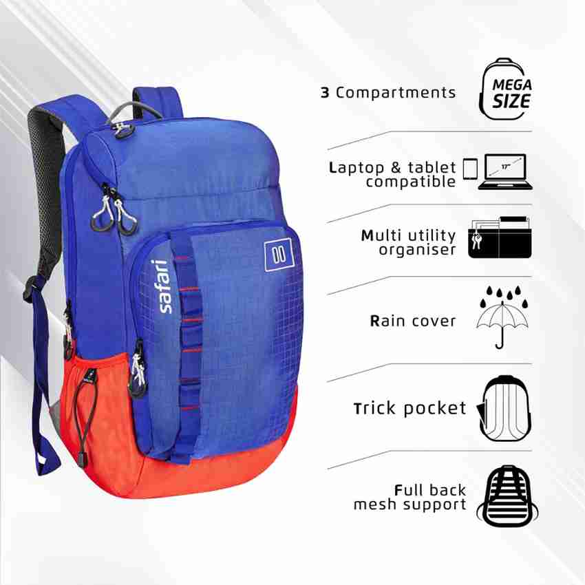 Buy Safari New Backpack Duo 4 Blue high Volume Trendy at