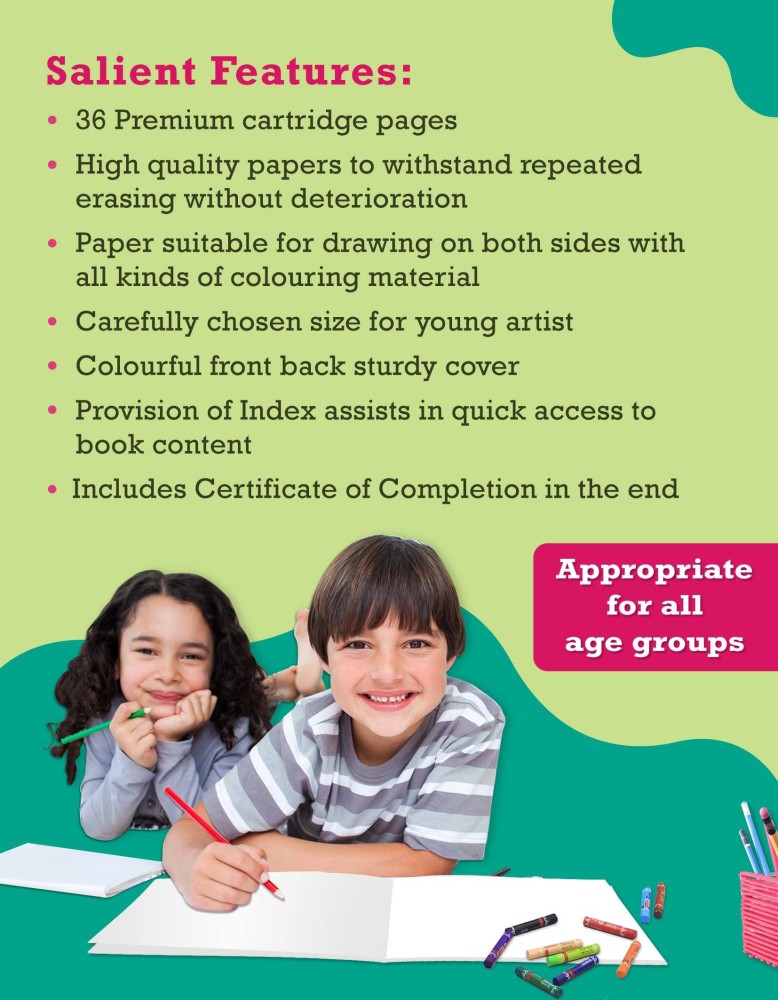 Woodsnipe Drawing For Kids, 3A Size Drawing Books, 36 White Blank Drawing  Pages, Sketch Books For Drawing, Colouring And Painting