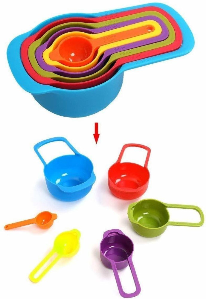 6/12PCS Baking Tools Multicolored Plastic Measuring Spoon