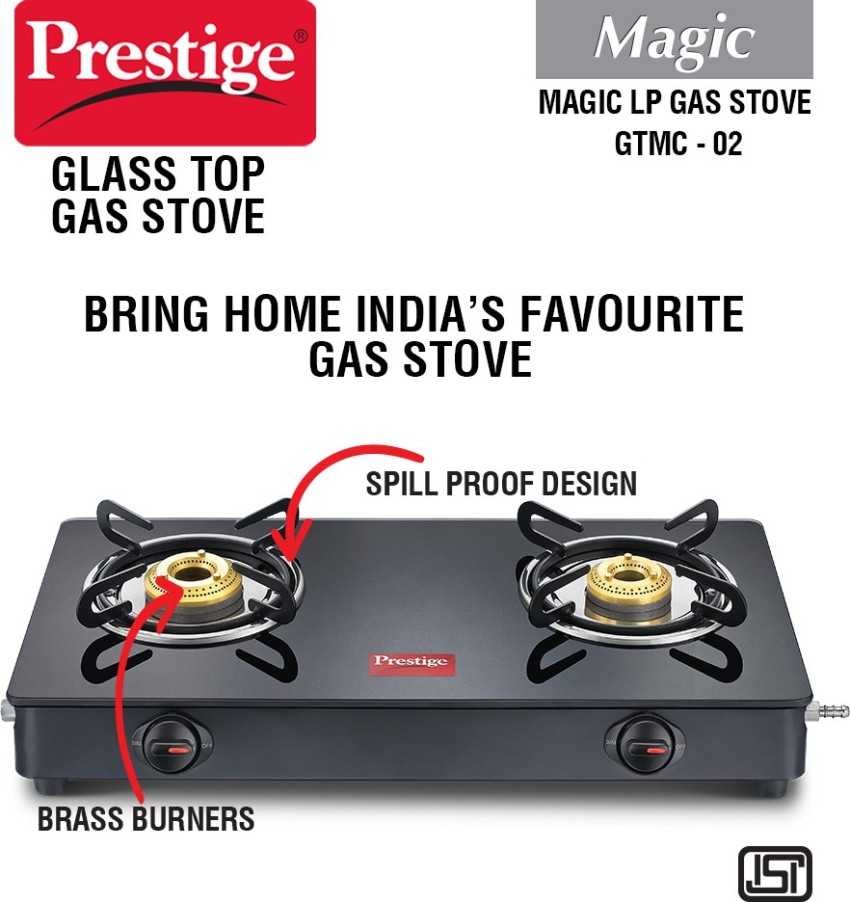 prestige gas stove 2 burner flipkart