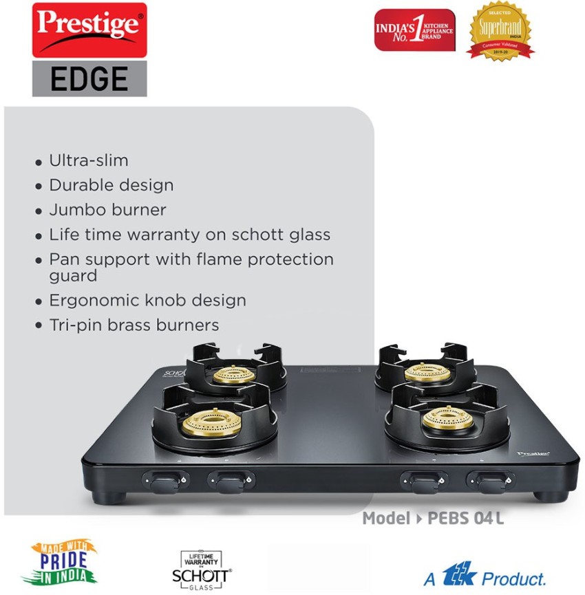 prestige edge schott glass glass manual gas stove