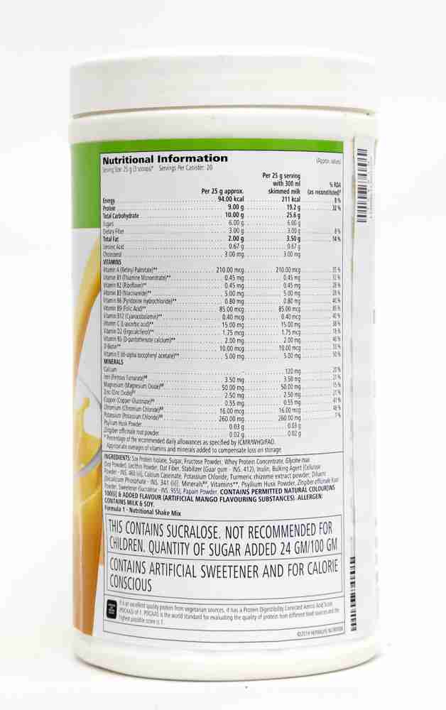 HERBALIFE Formula 1 Nutritional Shake Mix - Mango Flavor For ...