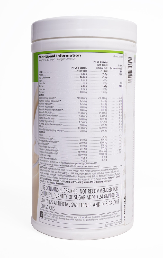 HERBALIFE Formula 1 Nutritional Shake Mix - Vanilla Flavor ...