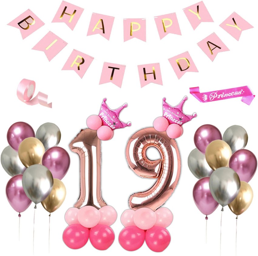 19th Birthday Decorations, Balloons, Banners & Party Supplies
