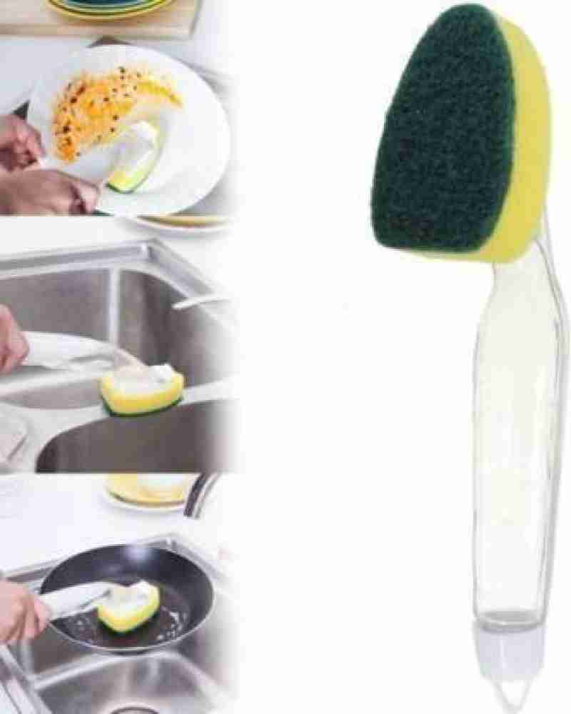 Soap Dispensing Dishwashing Pots and Pans Wand Scrubber