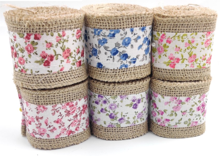 Satyam Kraft Natural Jute Roll Fabric Burlap roll Party Home DIY