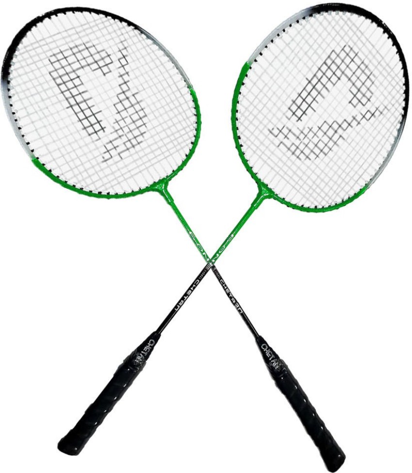 D-one Power shot lightweight badminton dark green set of 2 Green Strung Badminton Racquet