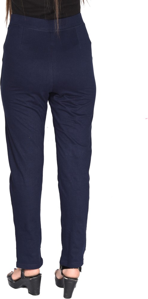 Buy Dark Blue Ankle Length Knitted Stretch Jeans Online at Muftijeans