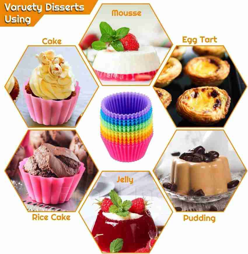 Silicone Mix Shapes Muffin, Cupcake, Jelly, dhokla, idli Moulds