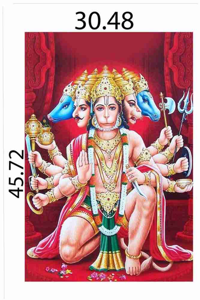 Religious Sticker Poster|Lord Panchmukhi Hanuman Ji Poster|Interior Wall Poster |Poster For Temple/Entrance/Offices/Colleges |Self Adhesive Paper Wall Sticker Poster Paper Print - Religious, Decorative posters in India - Buy art, film, design, movie, Religious Sticker Poster|Lord Panchmukhi Hanuman Ji Poster|Interior Wall Poster |Poster For Temple/Entrance/Offices/Colleges |Self Adhesive Paper Wall Sticker Poster Paper Print - Religious, Decorative posters in India - Buy art, film, design, movie,