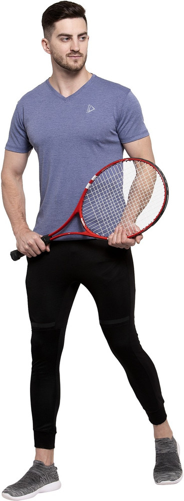 Design Men V Neck Dark Blue T-Shirt 