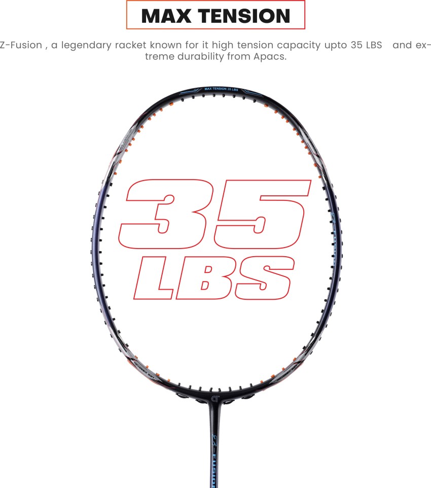 apacs Z-Fusion (35LBS, 80G) Black, Blue Unstrung Badminton