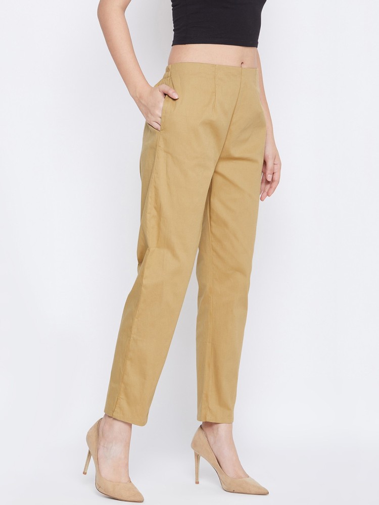 Buy QRious Women Peach Solid Single Casual Trousers Online at Best Prices  in India  JioMart