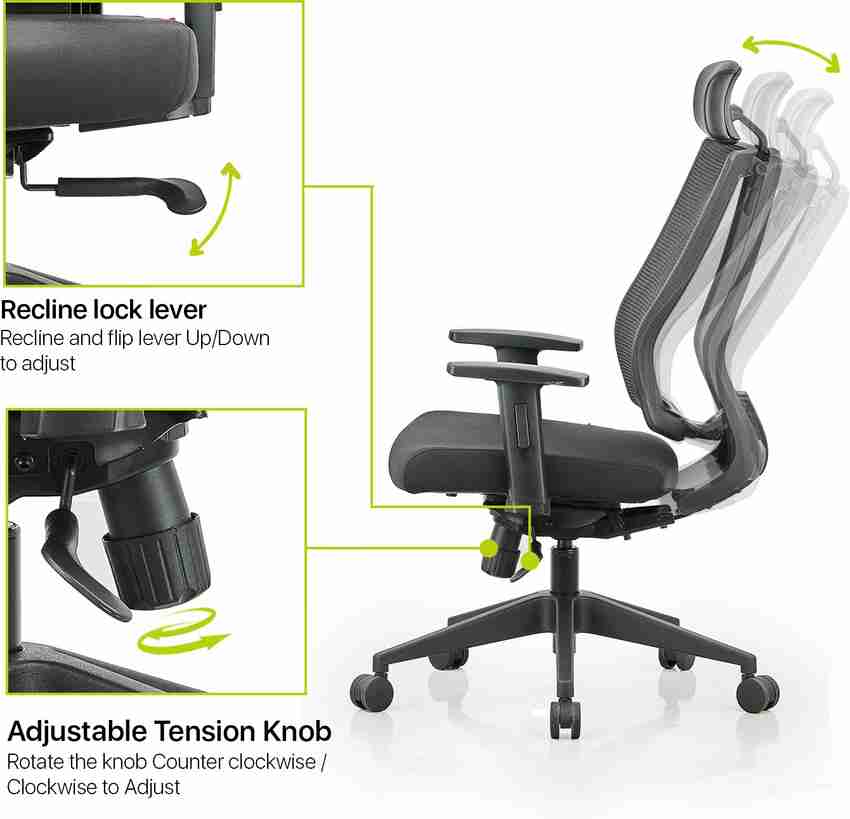 Featherlite Liberate High Back Mesh Chair With Dynaflex Back Support To Provide Dual Frame