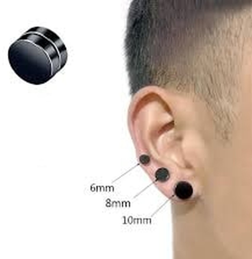 2 Pair Combo Non Piercing  Magnetic Earrings for Men ComNonPearSTEa10  Stainless Steel Stud Earring Price in India  Buy 2 Pair Combo Non Piercing   Magnetic Earrings for Men ComNonPearSTEa10 Stainless