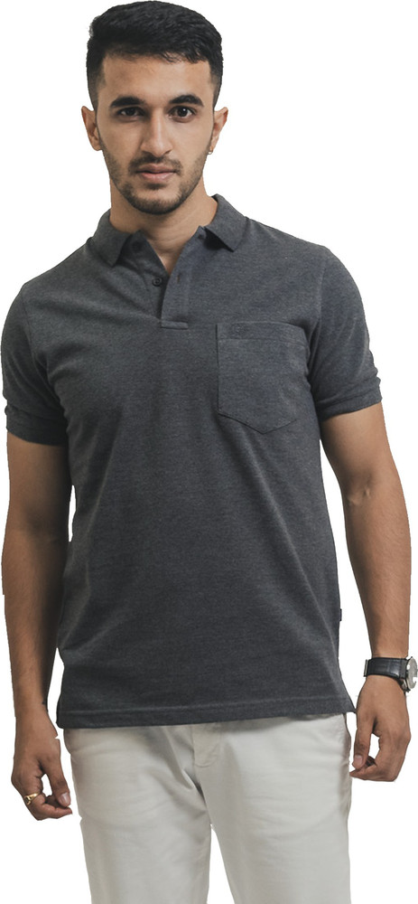 CELSIUS Self Design Men Polo Neck Grey 
