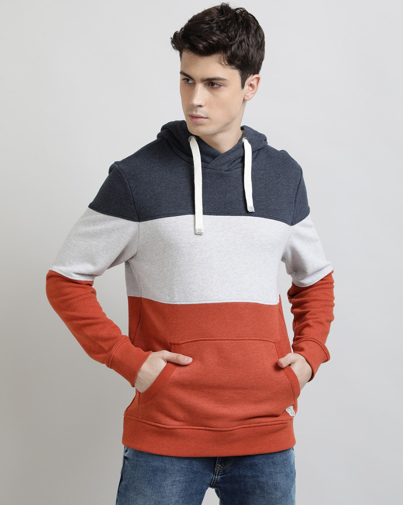 Sleeve Color Block Men Sweatshirt 