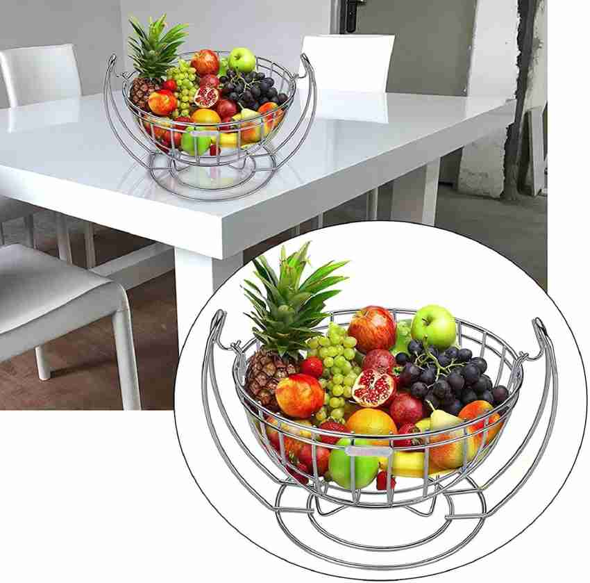 Fruit Basket With Lid - Decorative Fruit Bowl Metal Wire Basket Covered  Fruit Bowl Strainer For Fruits Vegetables Fruit Display Stand Keeps Flies  Out