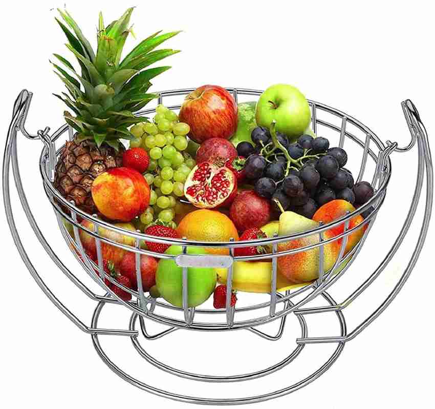 Fruit Basket With Lid - Decorative Fruit Bowl Metal Wire Basket Covered  Fruit Bowl Strainer For Fruits Vegetables Fruit Display Stand Keeps Flies  Out