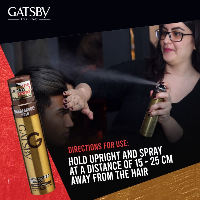 Gatsby Super Hard Hair SprayHair setting For Men and Women  250ml