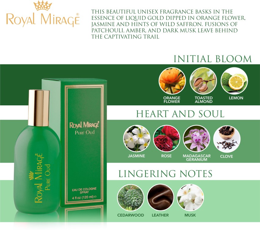  Royal Mirage Pure Oud 120 ml EDC Spray : Beauty & Personal Care