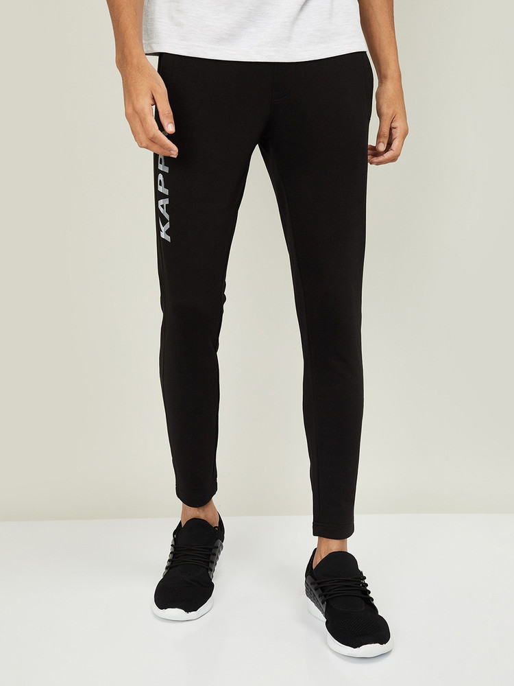 Kappa Solid Men Black Track Pants - Buy 