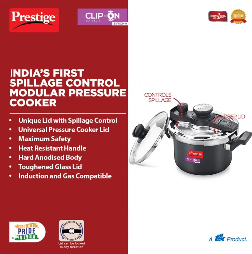 prestige clip on hard anodised pressure cooker