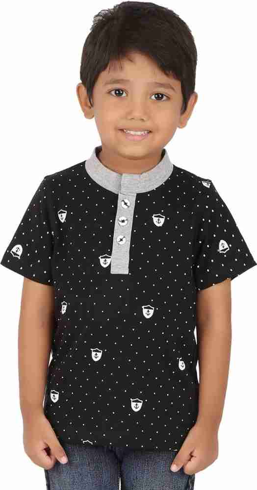 My Milestones Boys Henley Neck Cotton T-shirt