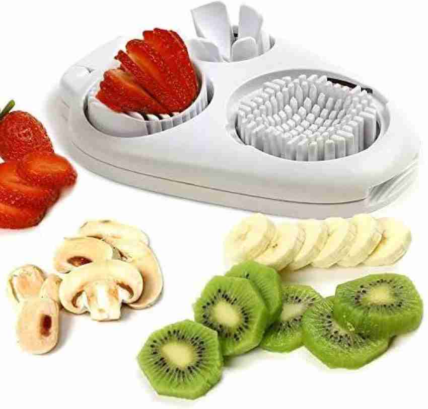 2 PC STAINLESS STEEL MULTI USE EGG SLICER FOR HARD BOILED EGG STRAWBERRIES  KIWIS