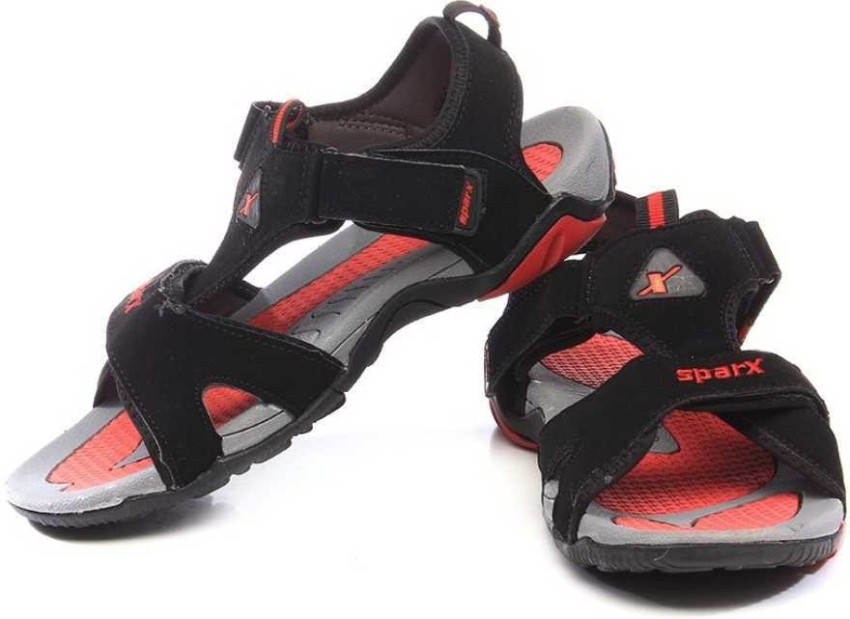 sparx red and black sandals