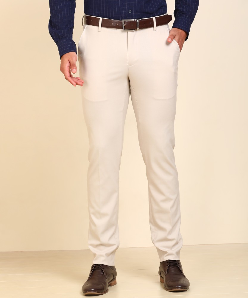 Peter England Navy Slim Fit Trousers