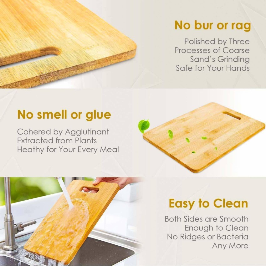 Rusabl Bamboo Chopping Board / Vegetable Cutting Board for Kitchen wit