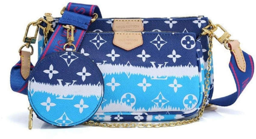 LV Blue Sling Bag MULTI POCHETE Blue - Price in India