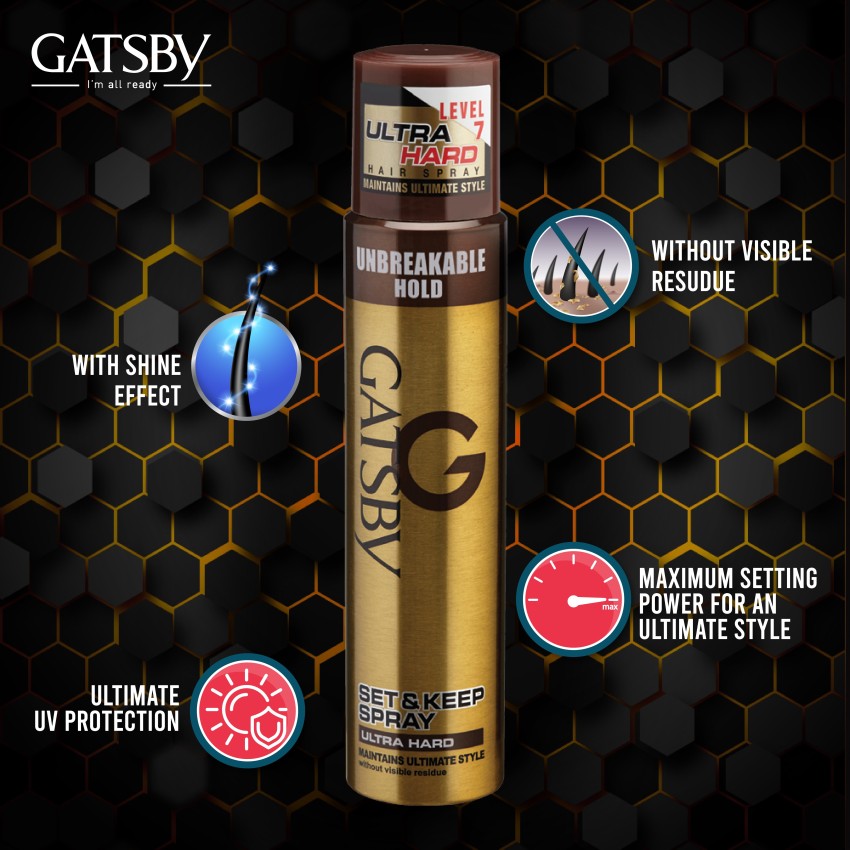 Buy GATSBY Set and Keep Super Hard Hair Spray 250ml with Ultra Hard Hair  Spray 250ml Silver  Golden Online at Low Prices in India  Amazonin