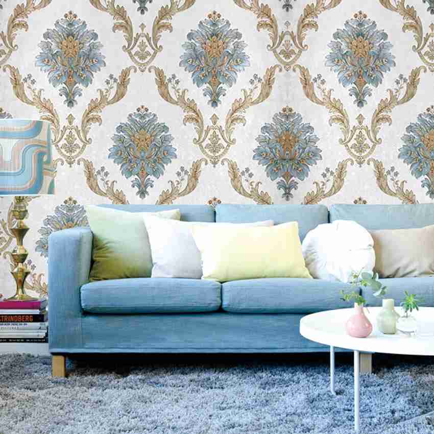 Living Room Wallpaper Blue