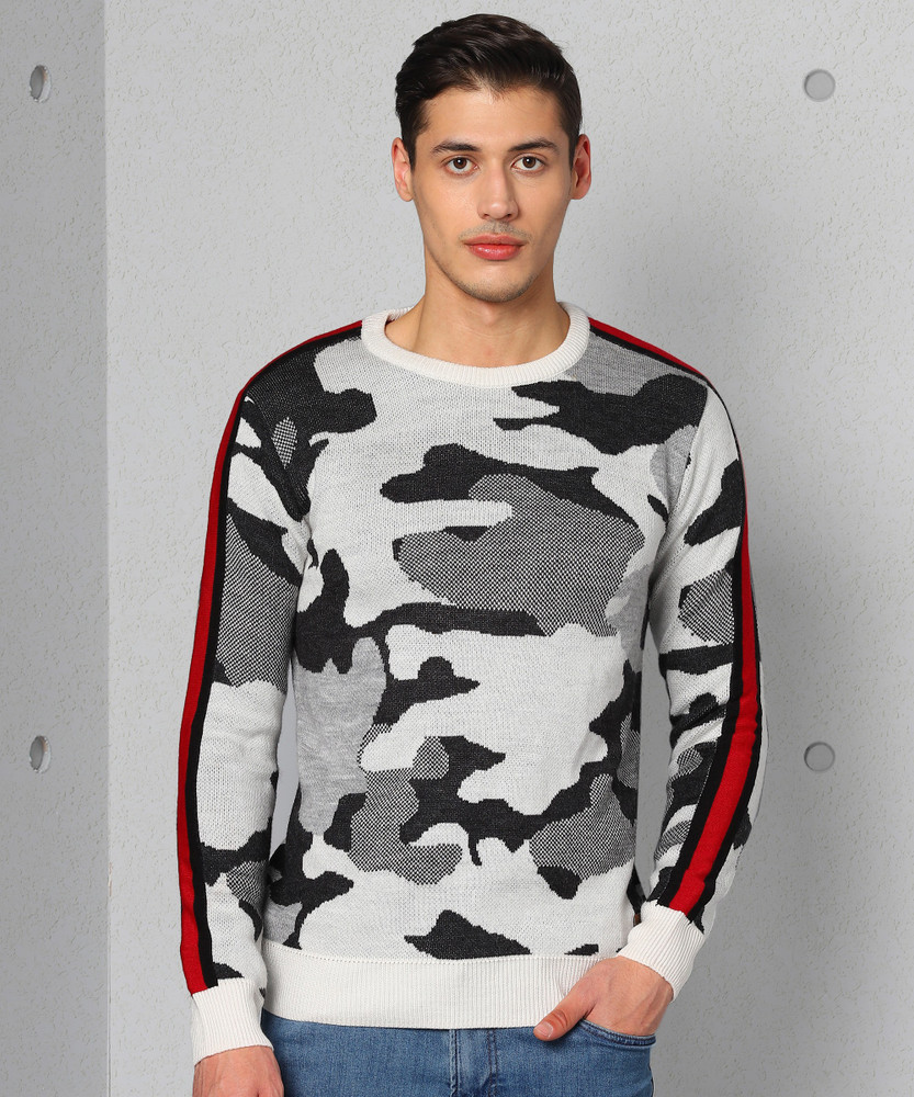 METRONAUT Self Design Crew Neck Casual 