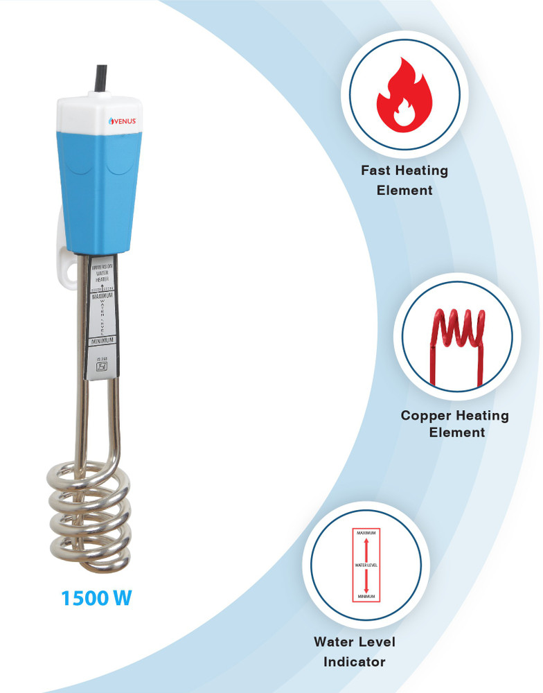 Venus Shock-proof Immersion Water Heater 1500W;ISI Mark 1500 W Immersion  Heater Rod Price in India - Buy Venus Shock-proof Immersion Water Heater  1500W;ISI Mark 1500 W Immersion Heater Rod online at Flipkart.com