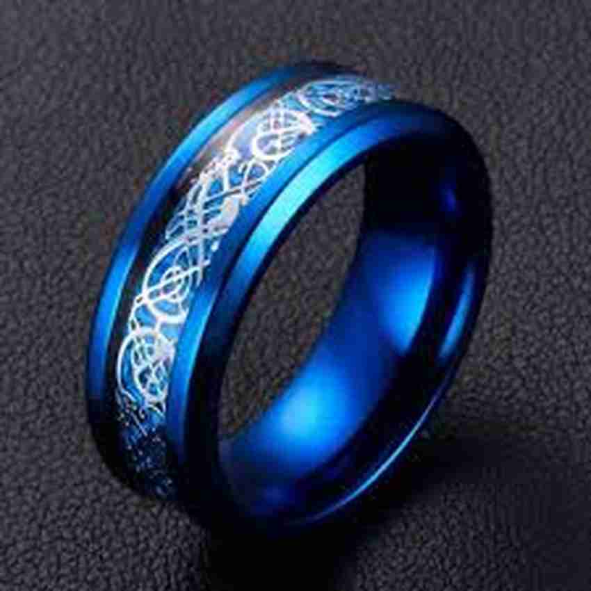  Rings Ring Jewelry Red Blue Black Dragon Inlay Comfort