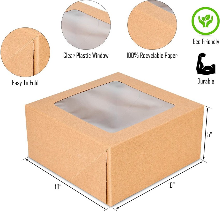  10x10x5 White Cake Box, Pack of 50: Home & Kitchen