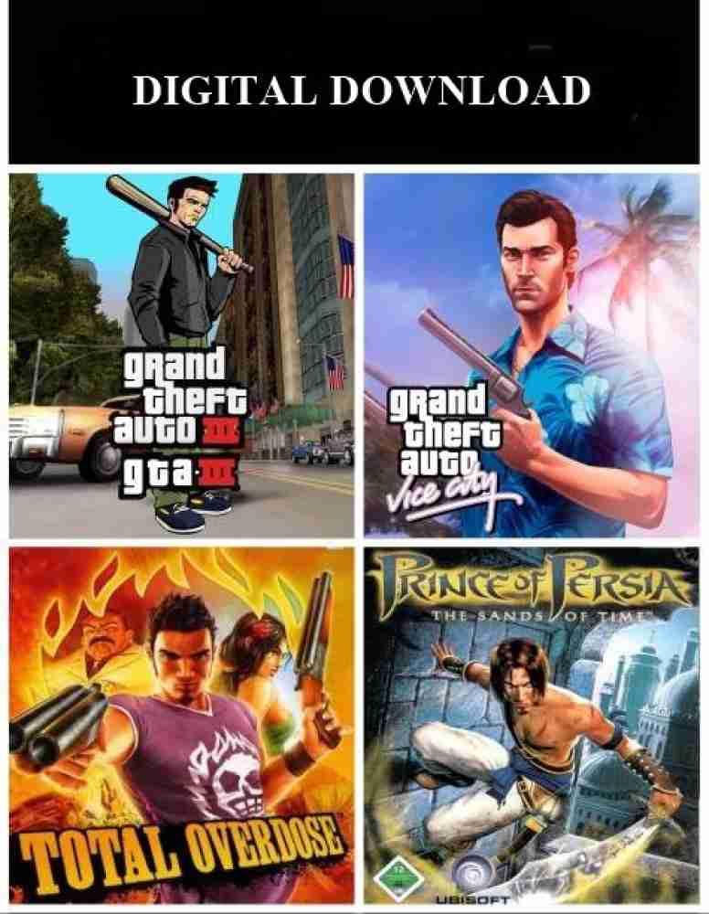 GTA 3, GTA VICE CITY, TOTAL OVERDOSE AND PRINCE OF PERSIA (4 IN 1.