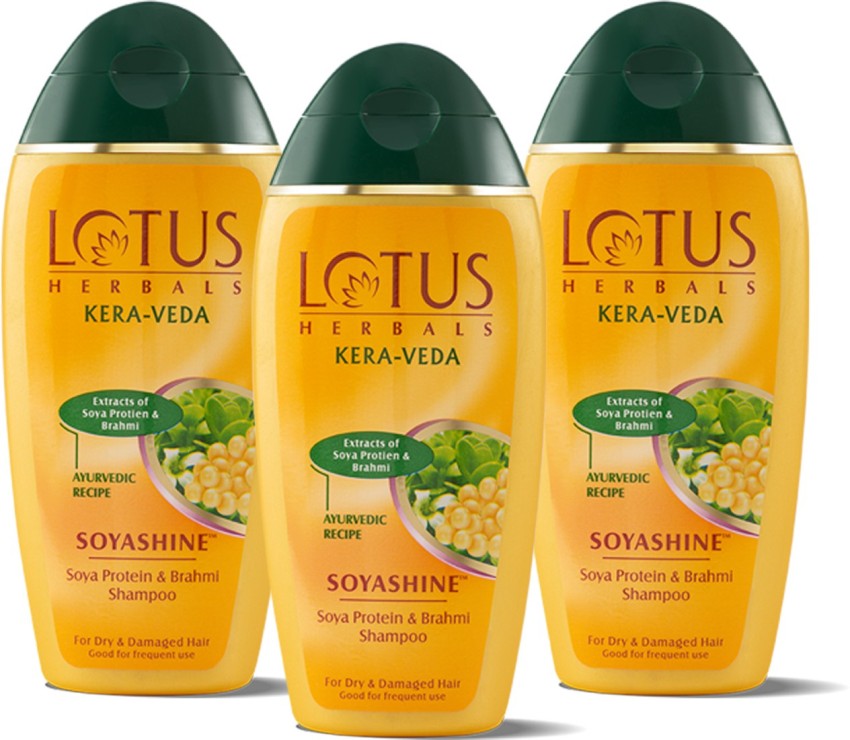 LOTUS HERBALS Kera-veda Soyashine Soya Protein & Brahmi Shampoo_ 200 ml (  Pack Of 3 ) - Price in India, Buy LOTUS HERBALS Kera-veda Soyashine Soya  Protein & Brahmi Shampoo_ 200 ml - LoveLocal