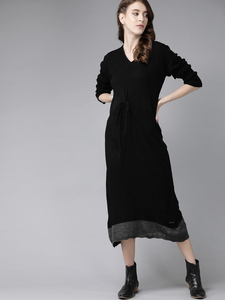 Roadster Women Sweater Black Dress 