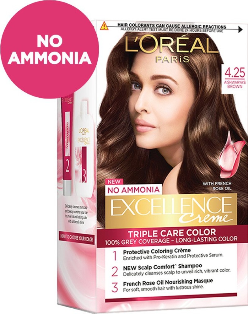 Buy LOreal Paris Excellence Creme Hair Colour Aishwaryas Brown 425  online at best price in India  Health  Glow