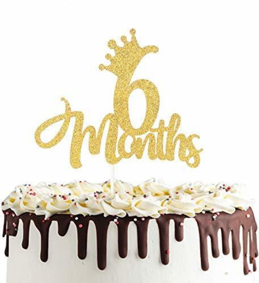 Acrylic Cake Topper Gold | 6 Months Half Birthday Topper | Birthday Topper  Baby | 2mm thickness