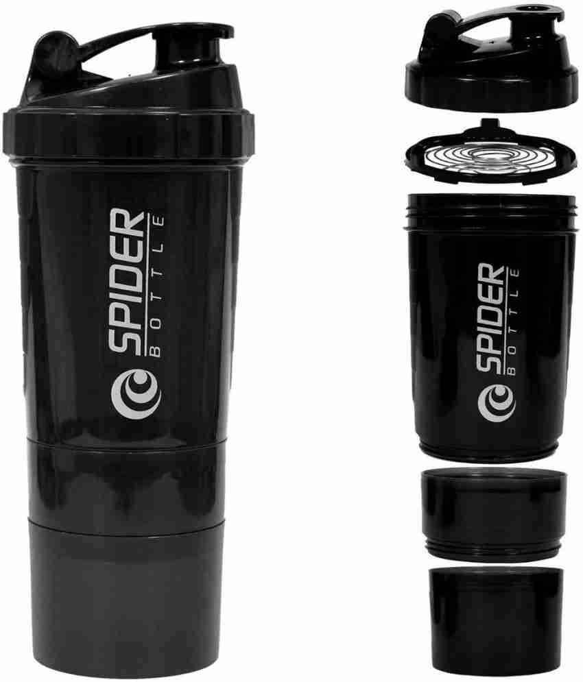 Spider Gym Shaker Bottle Black Ideal For Protein, Pre Workout And BCAAs &  Water